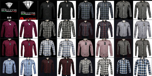 Camisa Giorgio Berlucchi Slim Fit Cuadros 21 Ml 2024