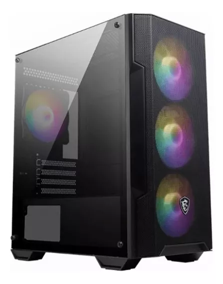 Gabinete Gamer Msi Mag Forge M100a Matx Rainbow 4x120mm Fan Full Color Negro