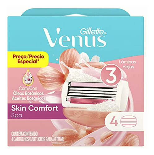 Gillette Venus Spa Cartuchos Para Afeitar 4 Unidades