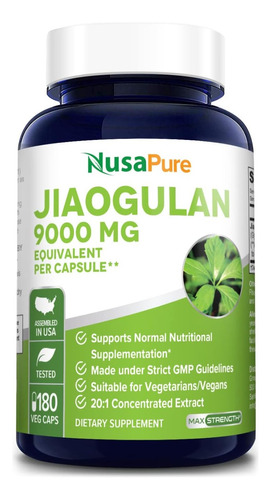 Jiaogulan Max Gynostemma 9000mg X180caps Ginseng Del Sur 