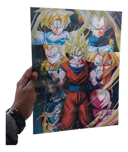 Cuadro Poster 3d Anime Figura Dragon Ball Z Super 30x40