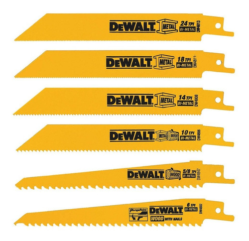 Juego De 6 Seguetas De Sierra Sable Dw4856 Dewalt