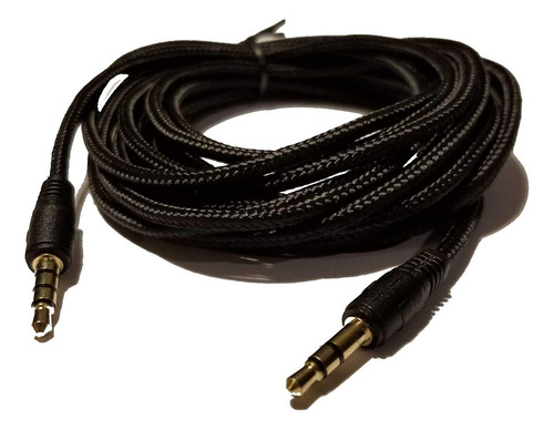Cable De Microfono 3,5mm Macho A Macho | Negro Trenzado