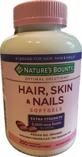 Hair Skin Nails Nature Bounty Biotin 5000 Mcg X 250 Unidades