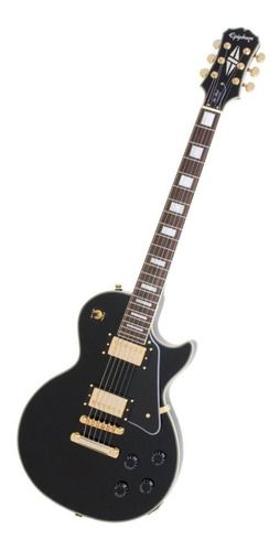 Guitarra elétrica Epiphone Original Les Paul Custom PRO de mogno ebony brilhante com diapasão de pau-rosa
