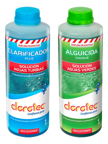 Clarificador Clorotec Plus + Alguicida Choque 1 Lt  Combo