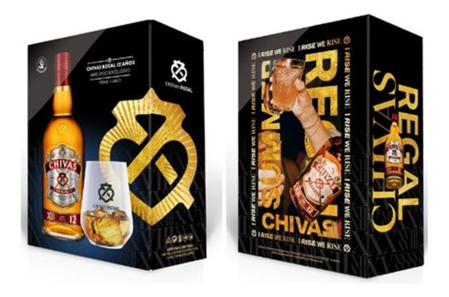 Whisky Chivas Regal 12 Años 750cc + Vaso Vidrio Con Logo