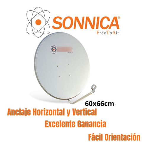 Imagen 2 de 5 de Antena Satelital Sonnica Fta Banda Ku 60 Cm Fta T Virtual