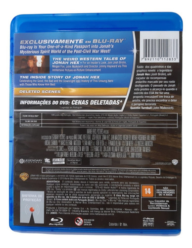 Filme Jonah Hex Caçador De Recompensas Megan Fox / Blu-ray (Usado)