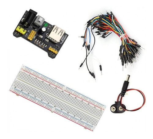 Kit Protoboard 830 + Regulador Tensão + 65 Jumpers + P4 9v