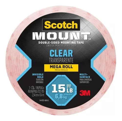 Cinta Doble Faz Scotch-mount Transparente 25mm X 11.4mts