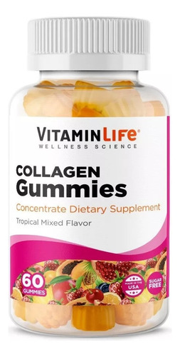 Gomitas De Colágeno Tropical Mixed Vitamin Life 60 Gummies