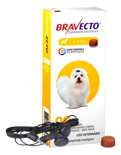 Pastilla Anti Pulgas Y Garrapatas Bravecto 2 A 4,5 Kg