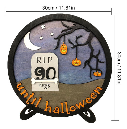 Kit De Madera Con Cuenta Regresiva Para Halloween, 1 Unidad