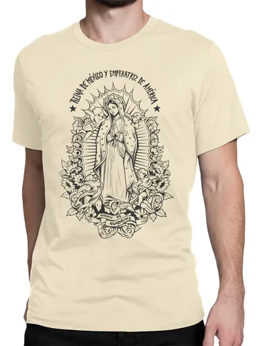 Playeras con estampado de la virgen de guadalupe hot sale