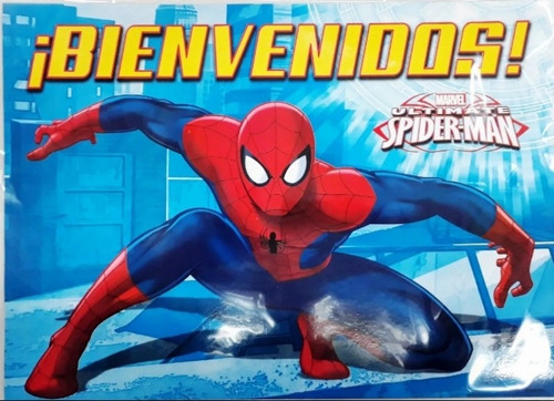 Cotillón Hombre Araña 30 Niños,vaso, Mantel,invitación