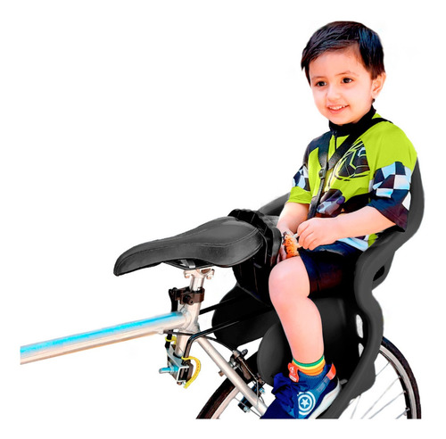 Imagem 1 de 5 de Cadeirinha Traseira Infantil Preta + Bagageiro Flex Bike