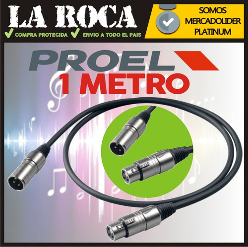 Cable Xlr Proel Bulk250lu1 Dmx Canon Canon 1 Metro La Roca