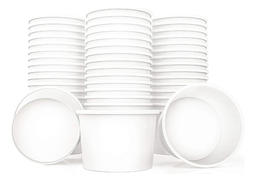 Vaso Nevero Para Helado 6 Oz Caña De Azúcar 50 Piezas Color Blanco