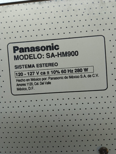 Modular Cerebro Panasonic Sa-hm900 Para Reparar O Piezas Gris Plata 280 W (Usado)