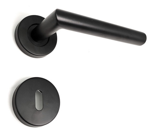 Media Manija Picaporte Puerta Frente Acero Inox Negro Satina