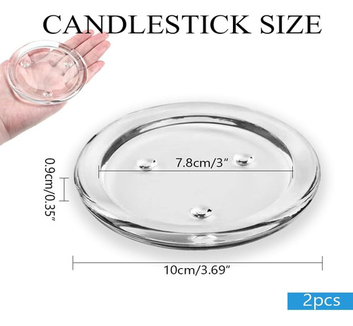 Plato Transparente Para Velas Redondo De Cristal 8 Cm