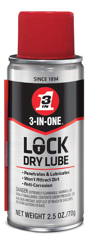 Lubricante Seco Con Bloqueo 3 En Uno, 2.5 Onzas