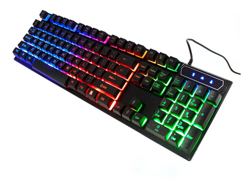 Imagen 3 de 5 de Teclado Gamer V4 Membrana Color Negro Usb Rgb