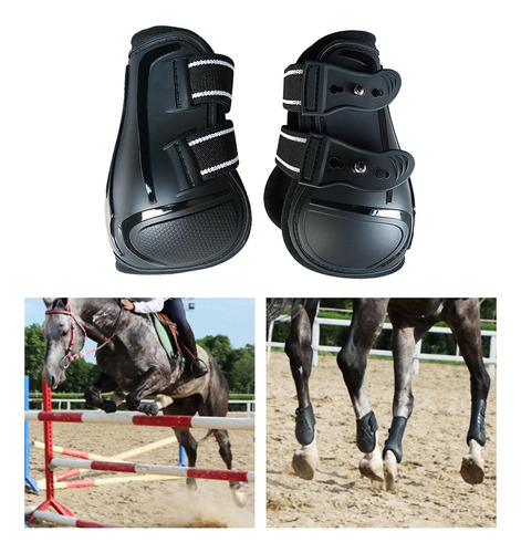 1 Par De Botas Fetlock Para Tendón De Pata Trasera Negra L
