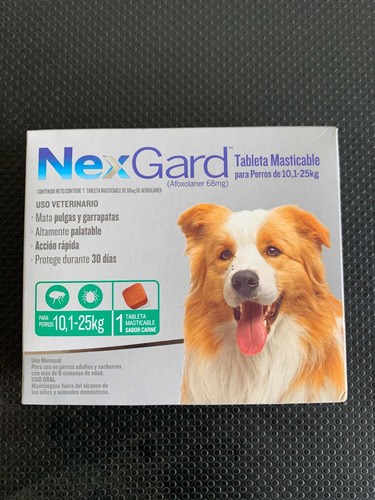 Nexgard De 10-25 Kg Para El Control De Pulgas Y Garrapatas
