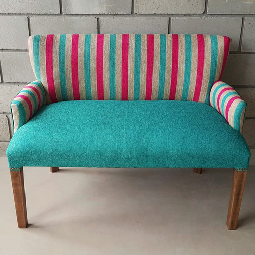 Imagen 3 de 10 de Sillon Matero Doble 2 Cuerpos Alto Apoyabrazos Chenille