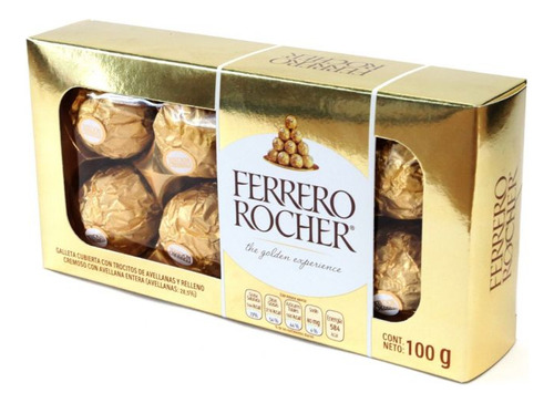 Caja Bombones Ferrero Rocher 8 Unidades 