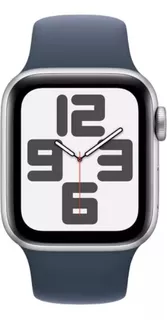 Apple Watch Watch SE (GPS+Cellular) 2nd Generation A2725 40 mm - M/L - Alumínio - Fluoroelastómero - Alumínio - Prateado - Correa esportiva - Azul tempestade - Prata (Inclui: Com rede móvel) - Distrib