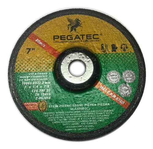 Disco Desbaste Pegatec 180 Mm X 6.0 Mm Metalamoladora Mf 