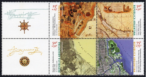 Argentina 1999 Gj 3011/14** Complemento Mint Cartografía A