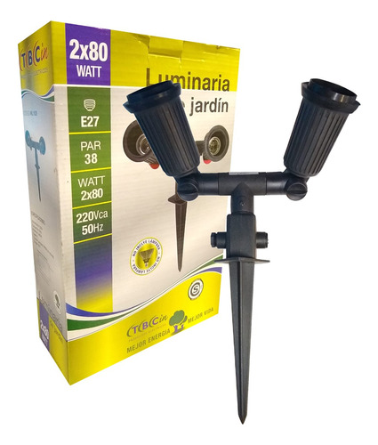 Luminaria Estaca Para Jardin Doble Par38 Sin Lámparas Tbcin