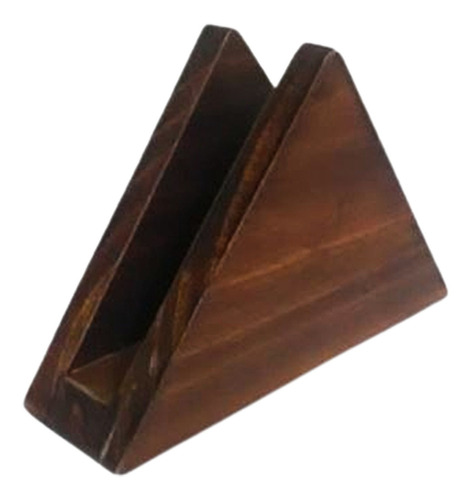 Servilletero En Madera  En Marron Triangular