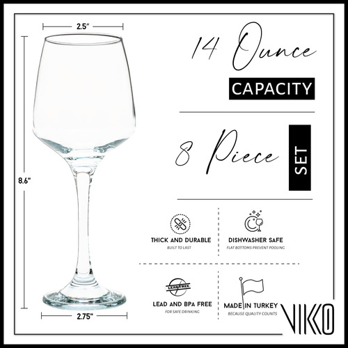 Vikko Copas De Vino Juego De 8 Copas De Vino Tinto Copa De