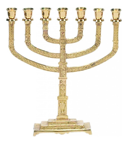 Tallado 7 Rama Oliva Menorah Por Israel Giftwear Design