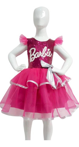 Vestido Rosa Barbie Para Niñas 