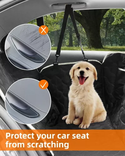 PETICON Funda de asiento de coche para perro con ventana de malla