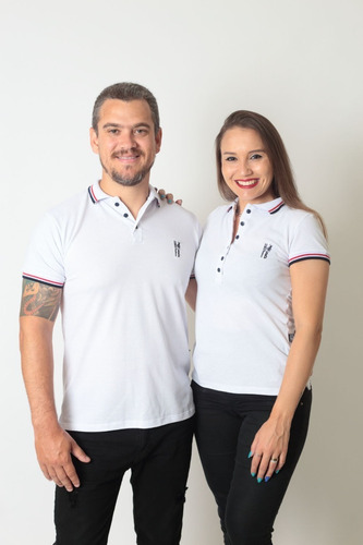 Kit Casal Namorados Camisa + Polo Feminina Branco