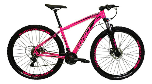 Bicicleta Aro 29 Rino Everest 24v - Index Hidraulico+trava Cor Rosa Tamanho Do Quadro 17