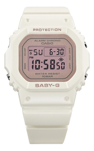 Reloj Mujer Casio Bgd-565sc-4dr Baby-g Correa Blanco Bisel Blanco Fondo Rosa