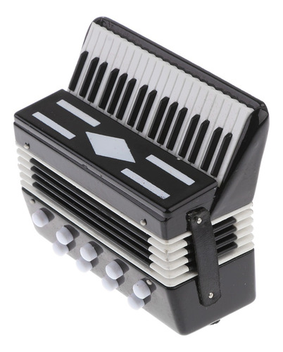 Acordeón De Metal Instrumento Musical Con Caja En Miniatura