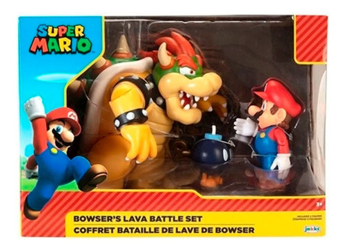 Muñeco Mario bros vs. bowser Playset  Batallla De Lava 