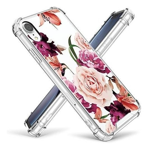 Funda Compatible Con iPhone XR Bumper Flores Rosadas