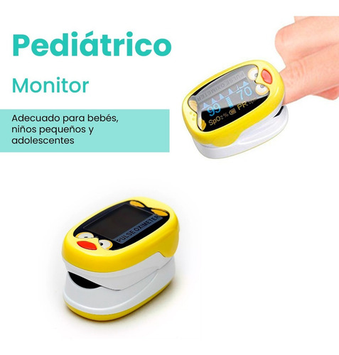 Oximetro Pediátrico Digital Recargable Infantil | Amarillo
