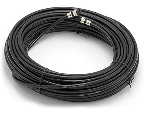 The Cimple Co - 125 Pies, Cable Coaxial Rg6 Negro - Hecho En
