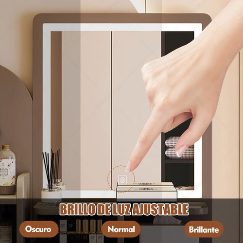 Tocador De Maquillaje Con Espejo Estante De Dormitorio Hogar
